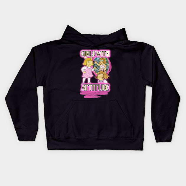 DW - Girls With Attitude Kids Hoodie by deemoogs